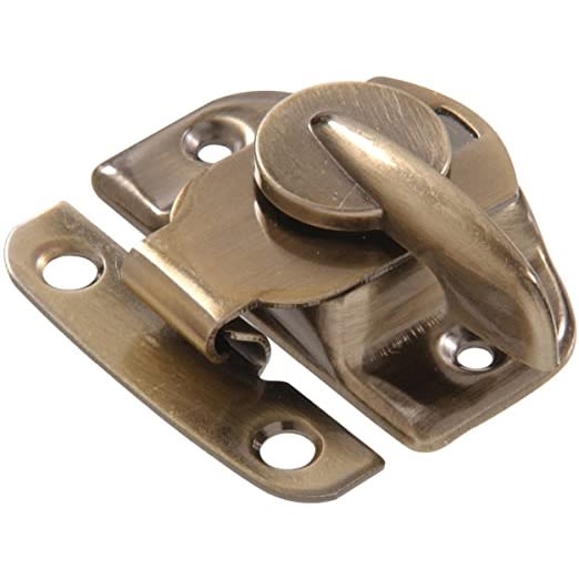 Antique brass cam type sash lock with lever handle for window security in home improvement hardware collection