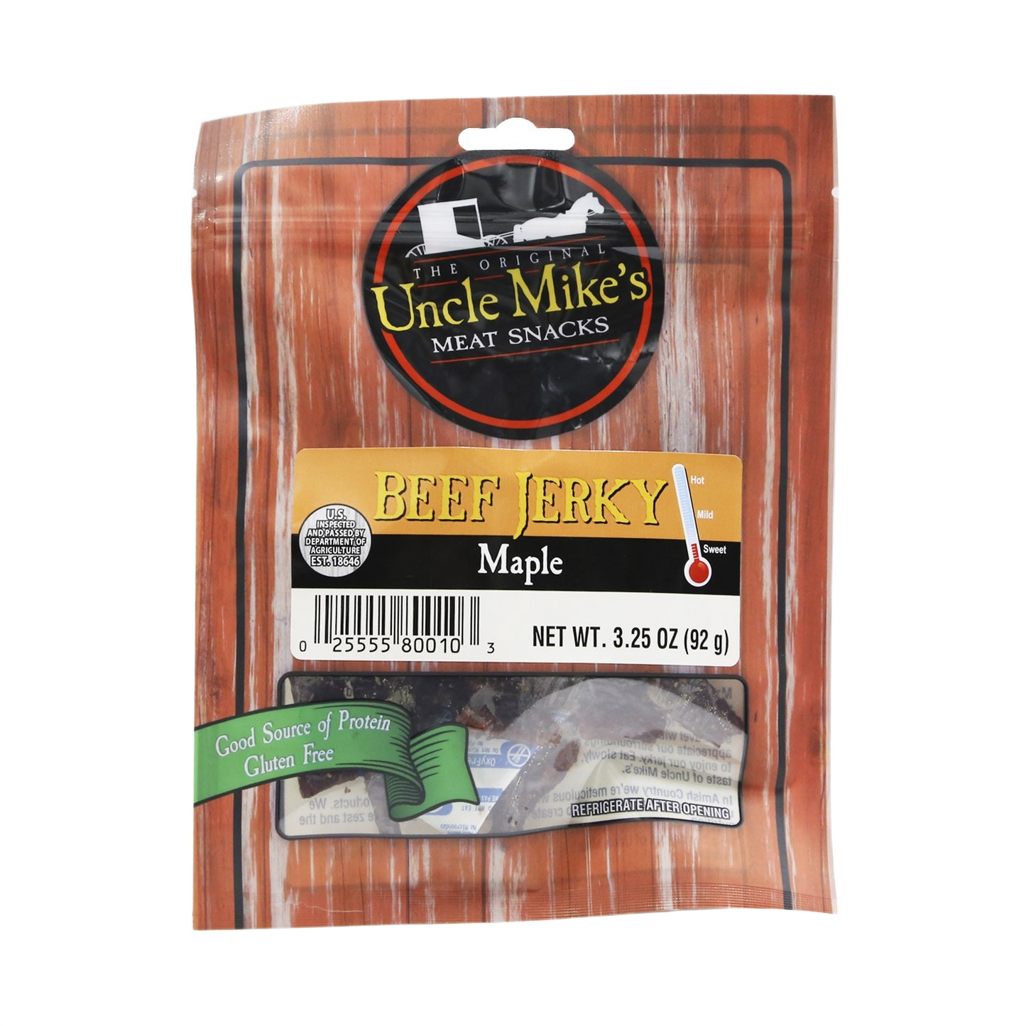 Package of Uncle Mike's maple flavored beef jerky in Chips & Snacks and Food & Beverage collections under $50