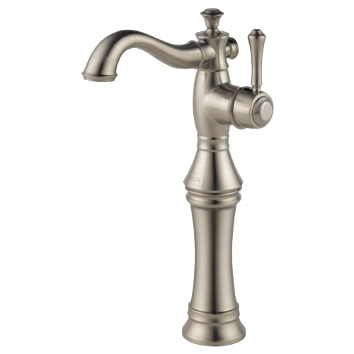 Stainless steel single-handle vessel bathroom faucet with traditional design for bath and plumbing use