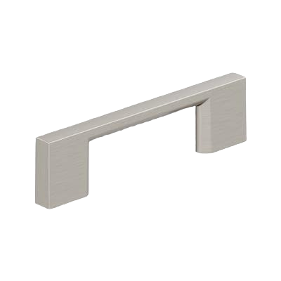 Satin nickel cabinet pull with modern rectangular design for furniture hardware and home improvement projects under $50