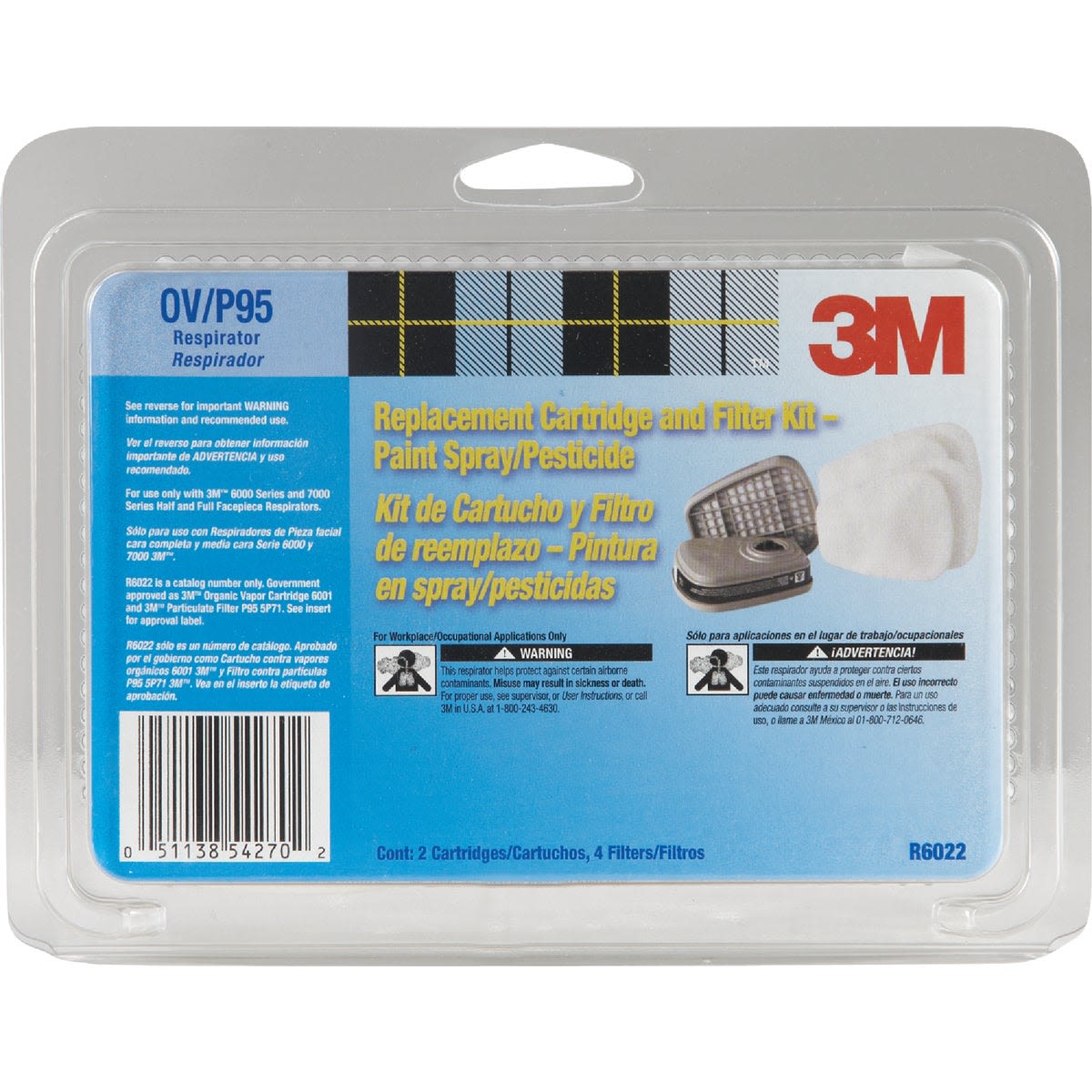 2-pack 3M replacement filter cartridges with pre-filters for respirator masks in safety and hardware collections