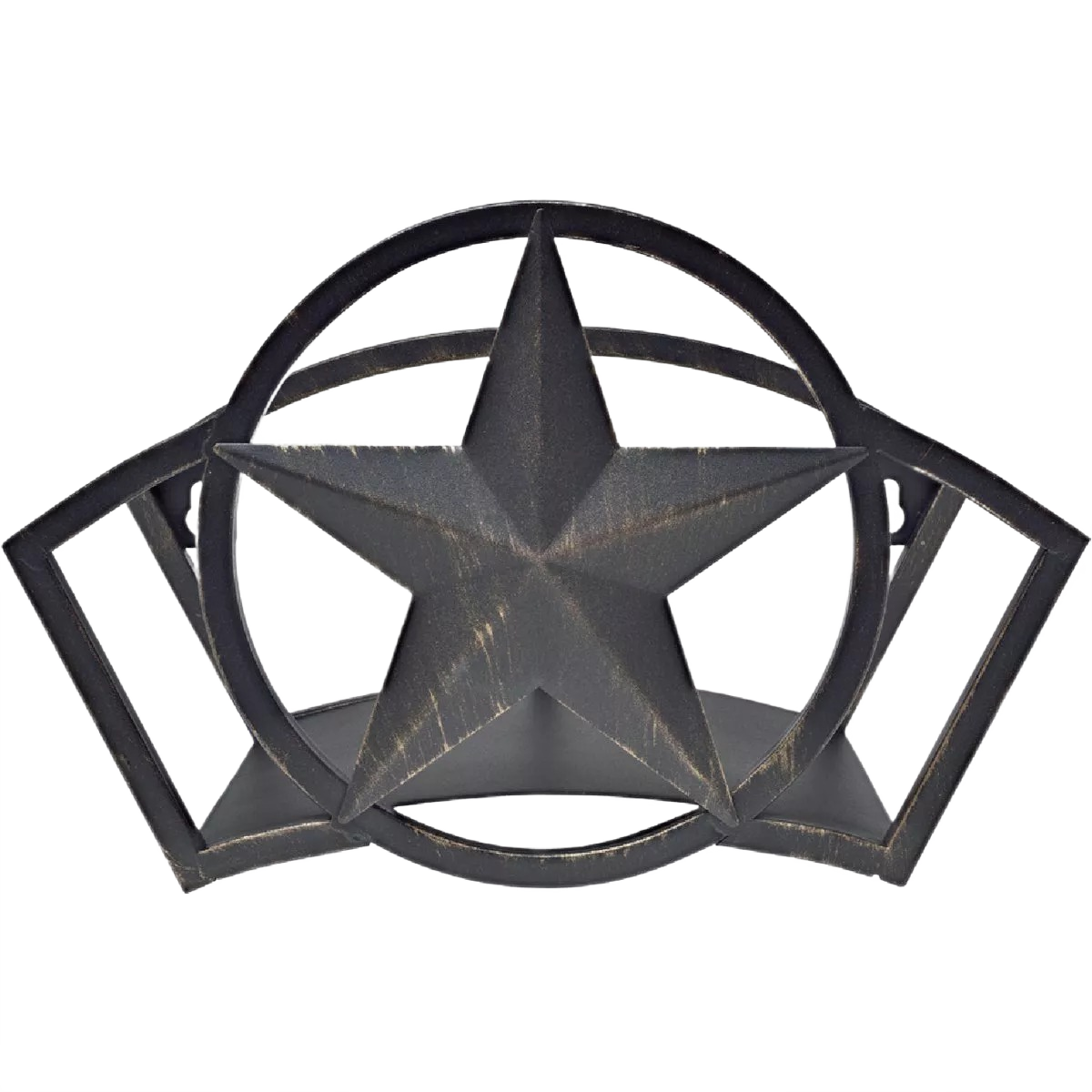 Heavy-gauge steel star-shaped hose hanger with weather-resistant finish for watering and irrigation storage under $50.