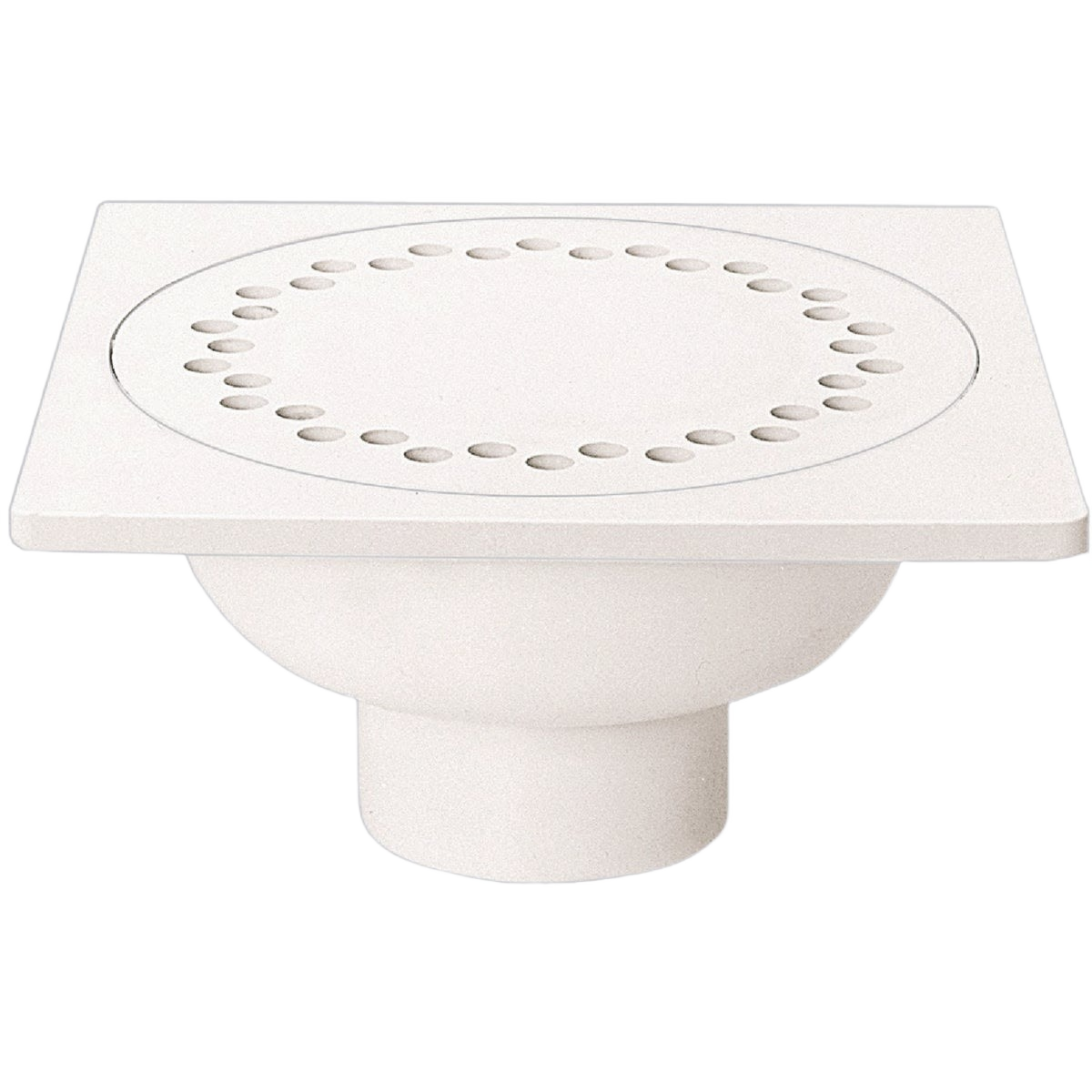 White PVC bell trap with perforated floor plate for sewer and drain repair in plumbing parts under $50 collection