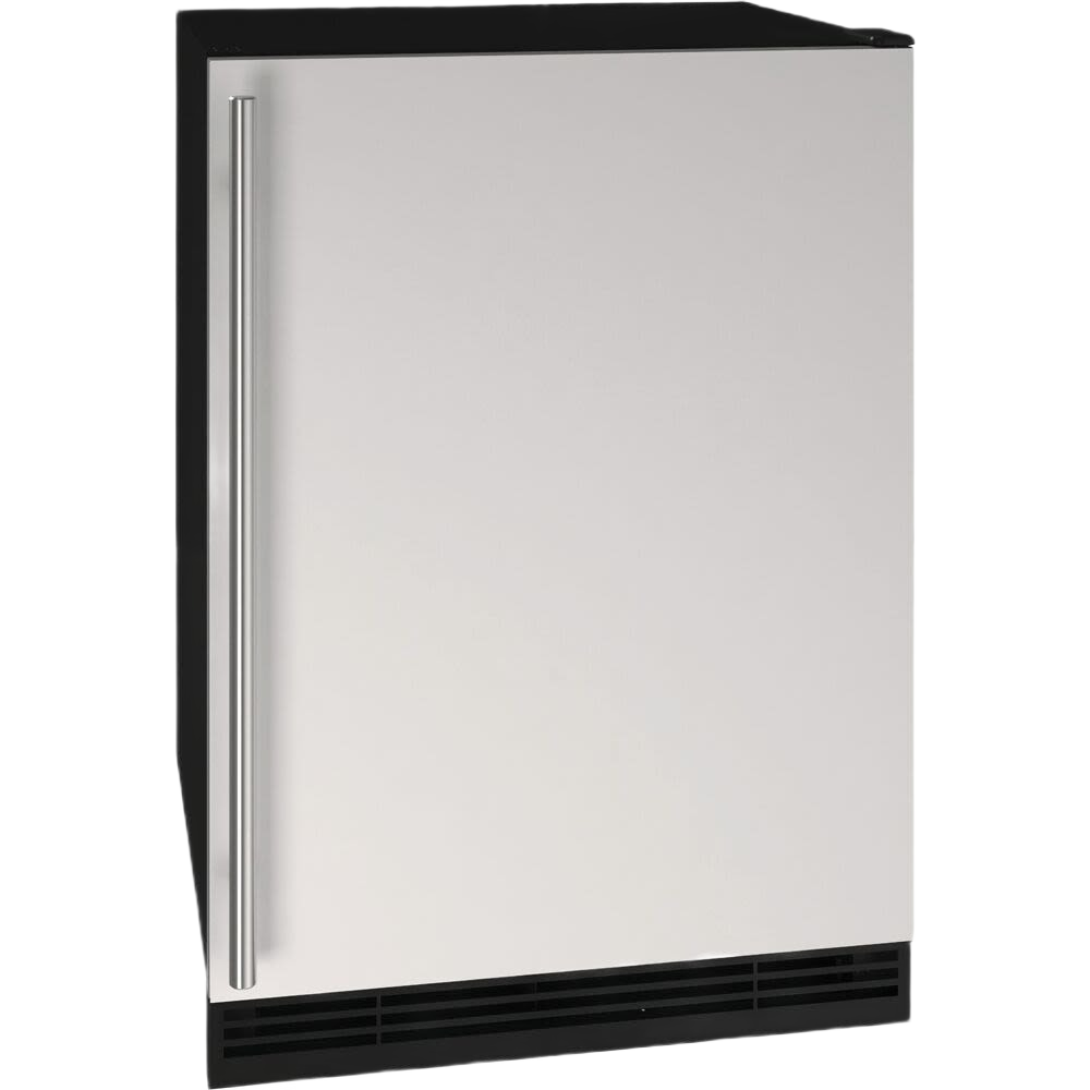 24-inch stainless steel combo refrigerator and ice maker with reversible hinge and sleek handle from kitchen appliances collection