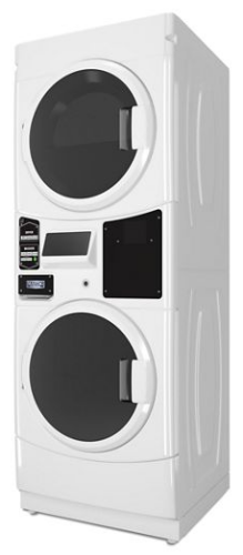 White electric stack washer and dryer combo with front load doors in Appliance laundry centers collection