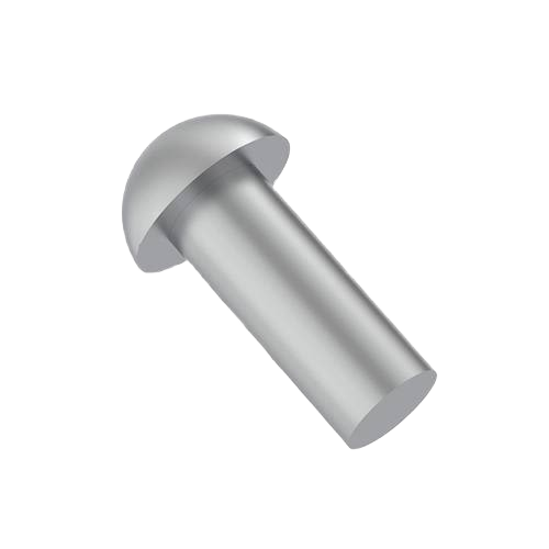Solid metal button head rivet with smooth finish, designed for durable fastening in tools and home improvement projects