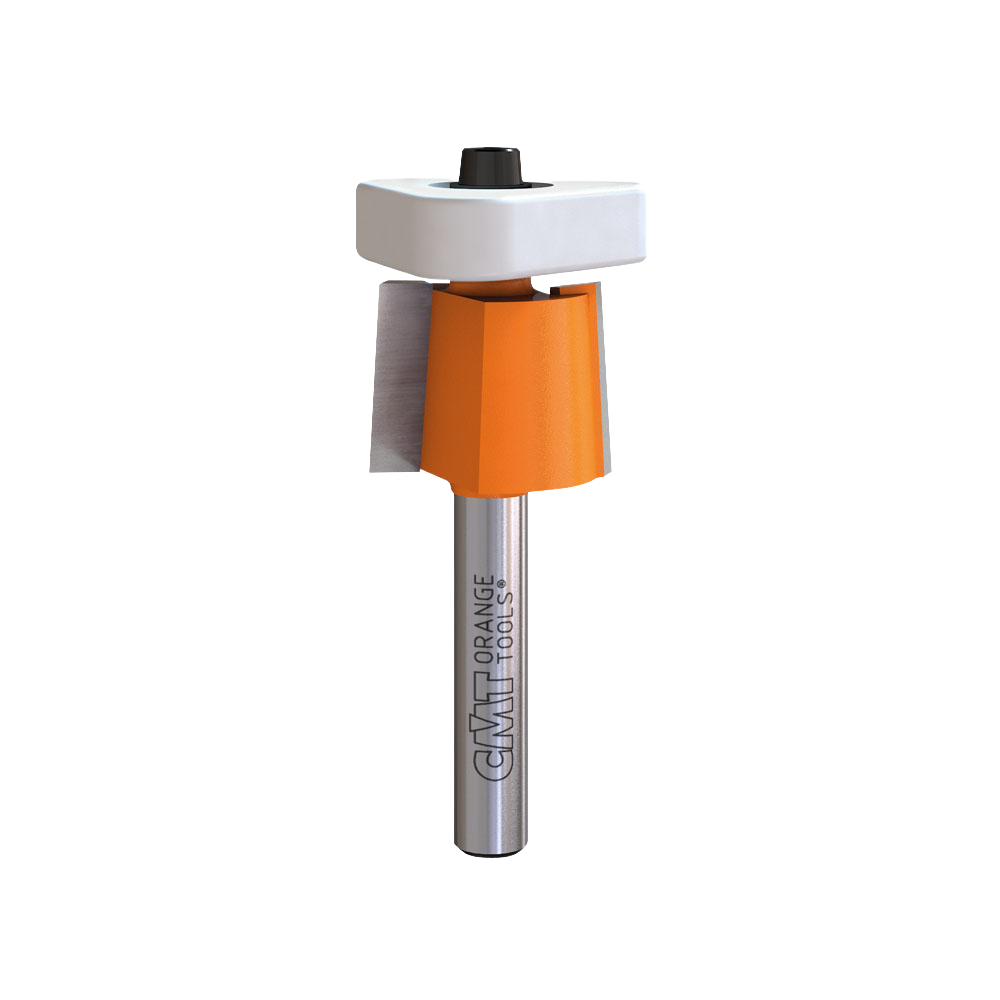 CMT Orange Tools 3/4" x 5/8" 3-In-1 Flush Trim Bits For Mdf/Laminate, 1/4" Shank