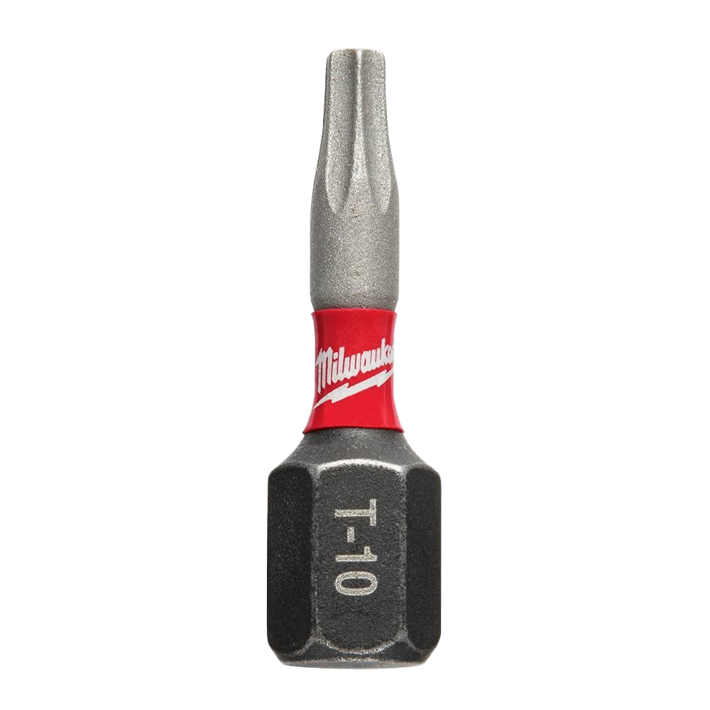 Single 1-inch T10 TORX bit with red band, designed for durability in power tool accessories under $50 collection