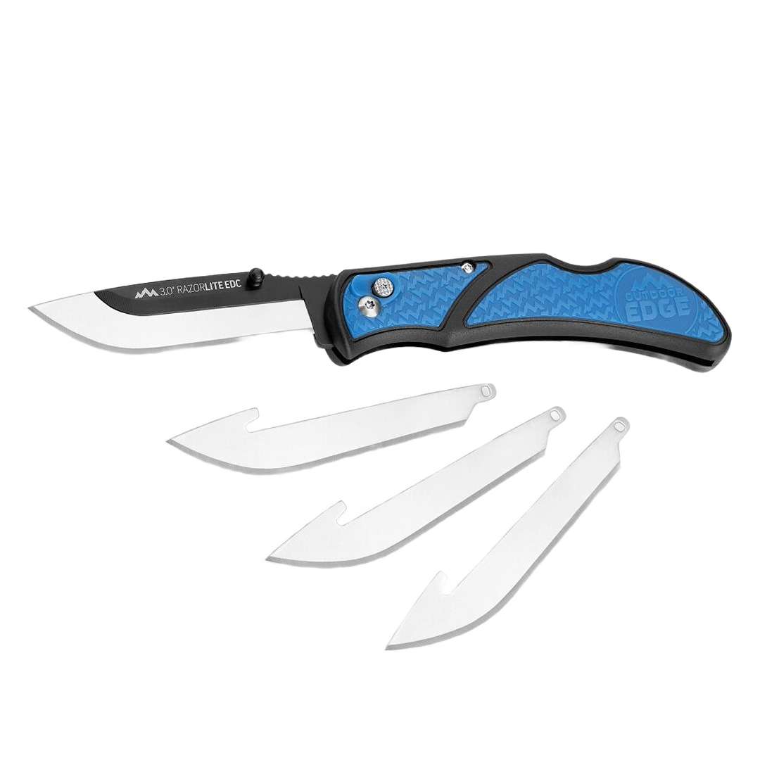 Folding knife with blue textured handle and replaceable blades for woodworking and cutting tools under $50 collections