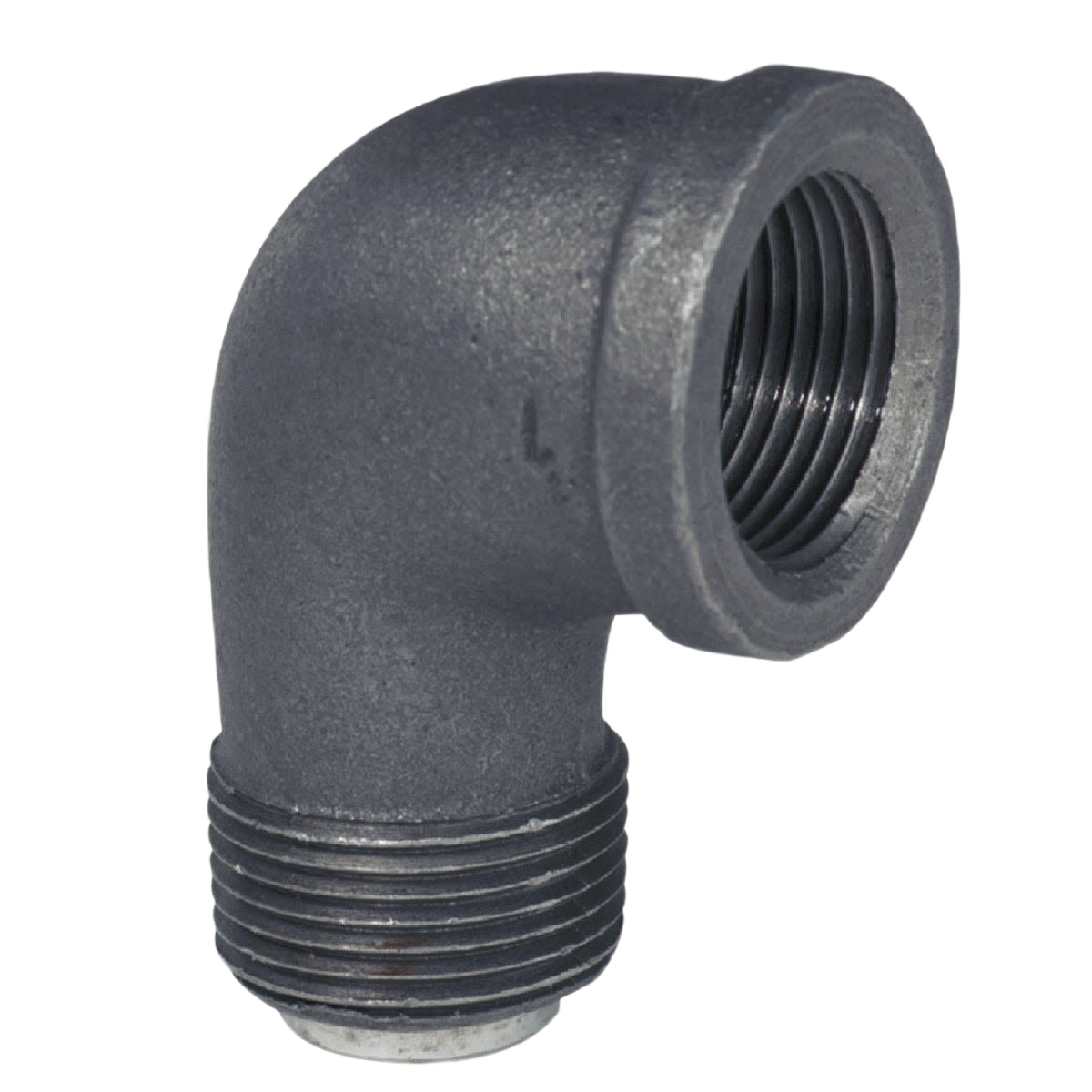 Malleable black iron pipe elbow with 90-degree angle for plumbing and pipes & fittings collections under $50