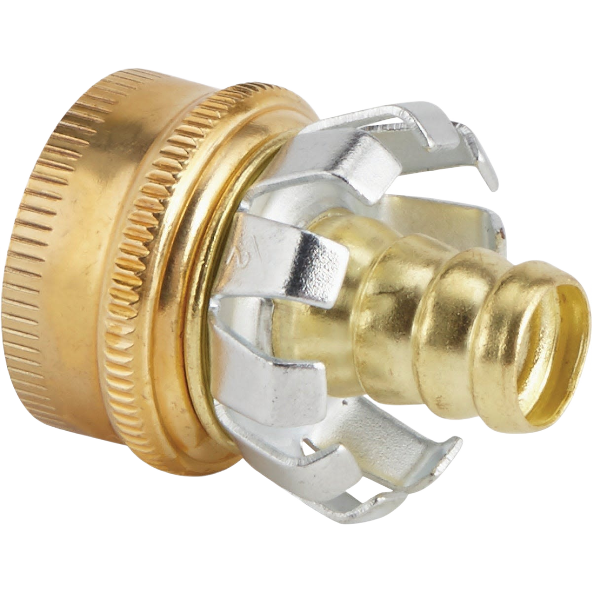 Brass female hose coupling mender with metal claw grip for watering and irrigation in lawn and garden tools collections