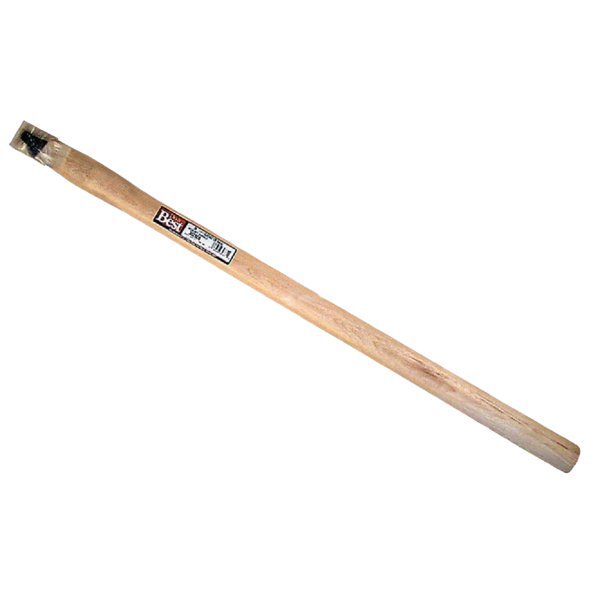Smooth hickory sledge hammer handle with label, designed for 6 to 8 lb heads in tools and home improvement use