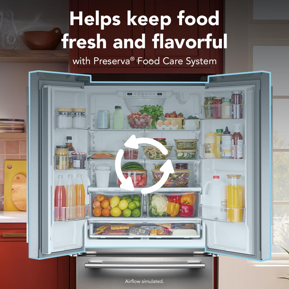 22 Cu. Ft. 33-Inch Bottom Mount Refrigerator with Right Door Swing in PrintShield® Stainless Steel
