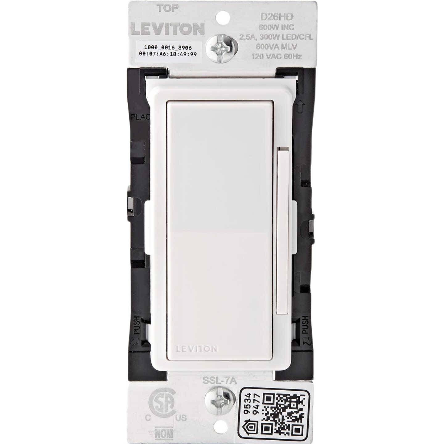 White rocker dimmer switch for electrical and home improvement with WiFi smart control compatibility