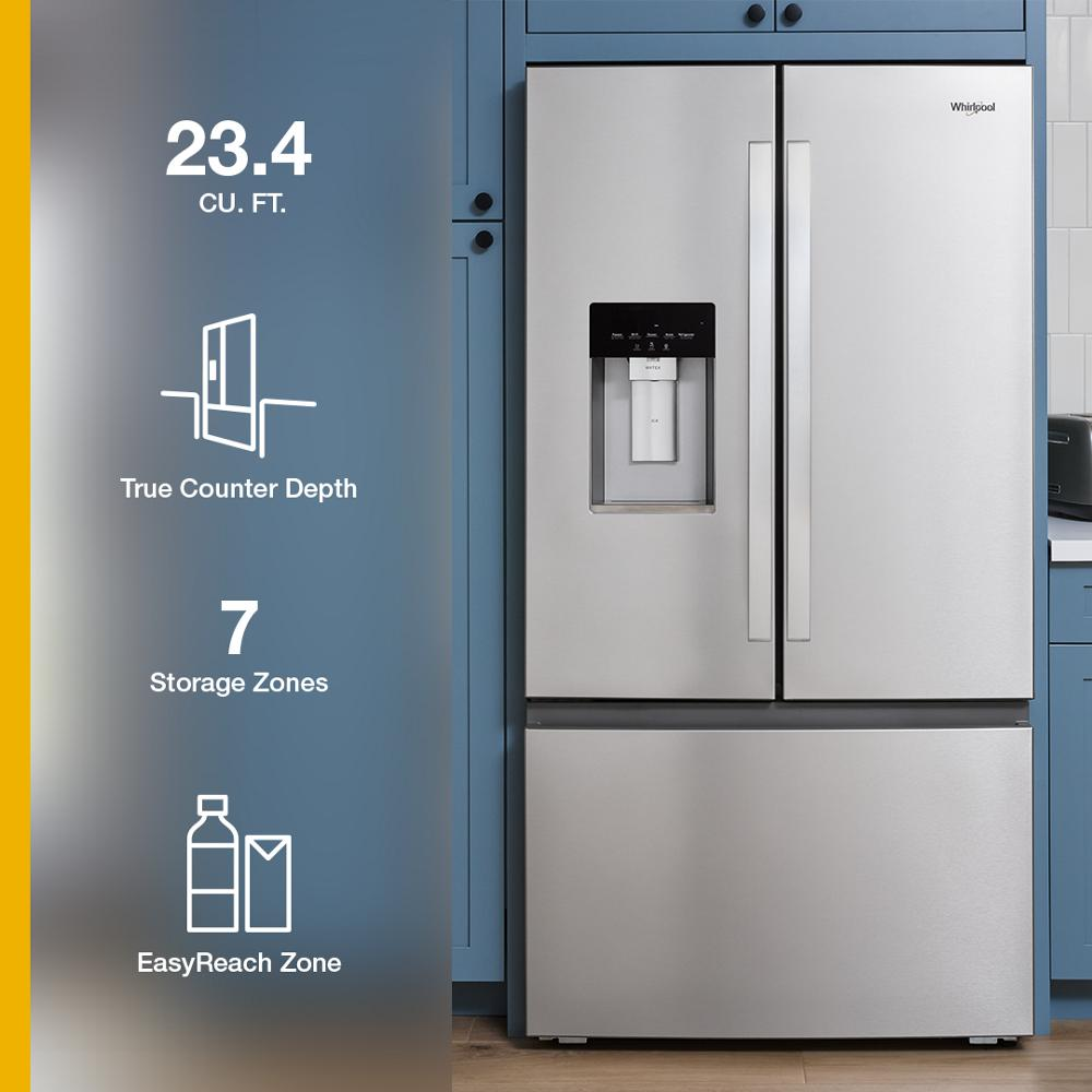 36-inch Wide True Counter Depth 3-Door French Door Refrigerator - 23.4 cu. ft.