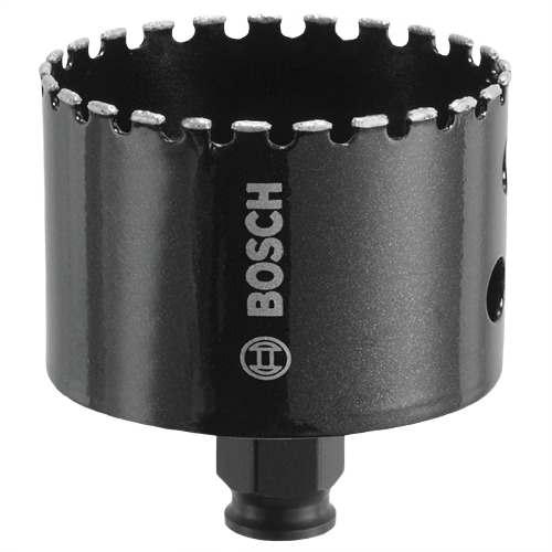 Black diamond-tipped hole saw with Bosch branding for power tools in home improvement and electric power tools collections