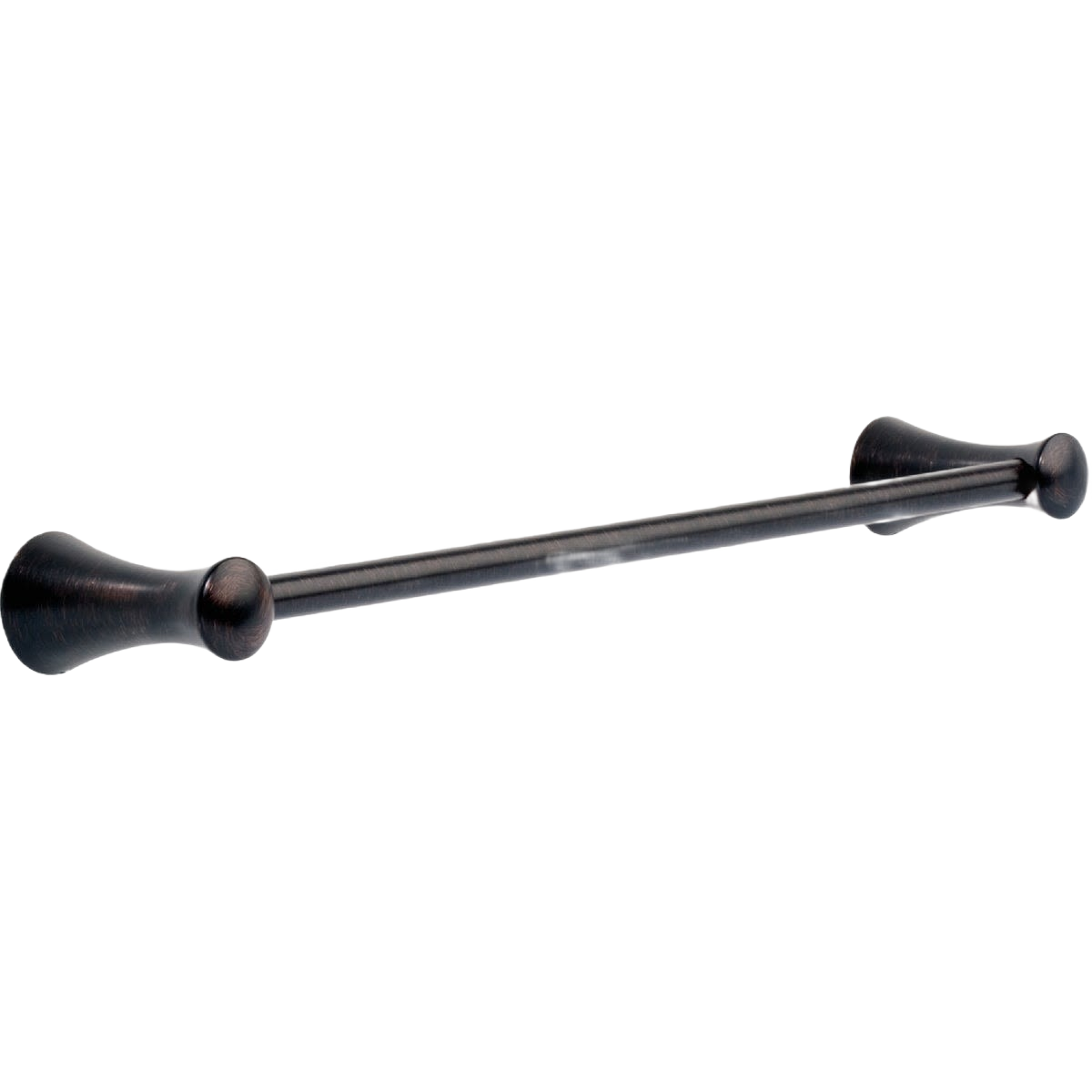 Venetian bronze towel bar with elegant flared ends for stylish bathroom organization and home improvement use