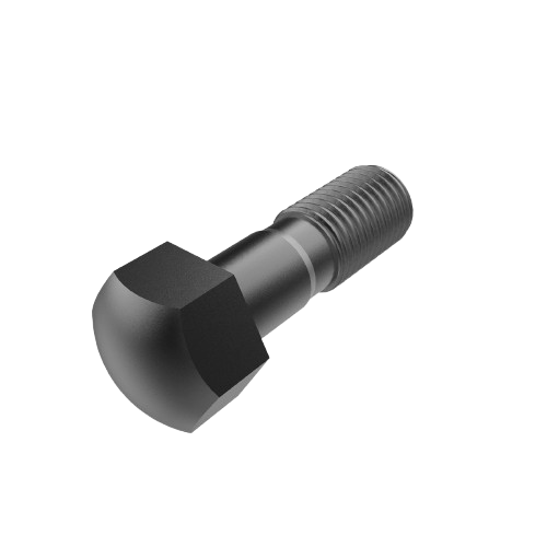 Black metal track shoe bolt with threaded end for John Deere parts and home improvement tools collection