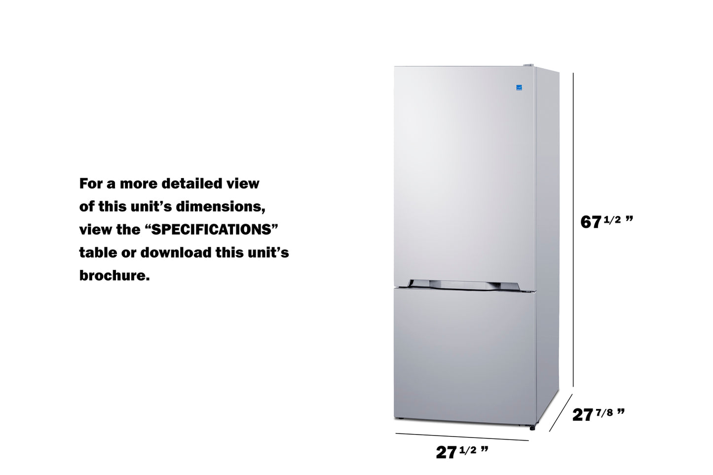 28" Wide Bottom Mount Refrigerator-Freezer