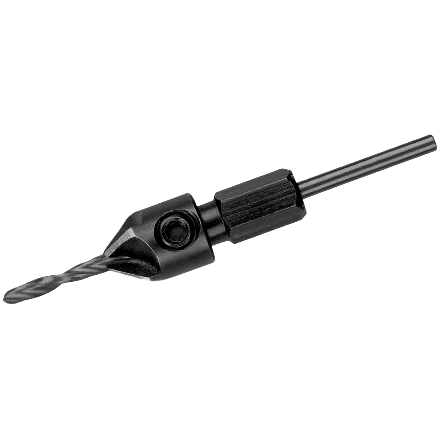 Black oxide multi-cutter replacement drill bit with countersink, ideal for power tool accessories and home improvement projects