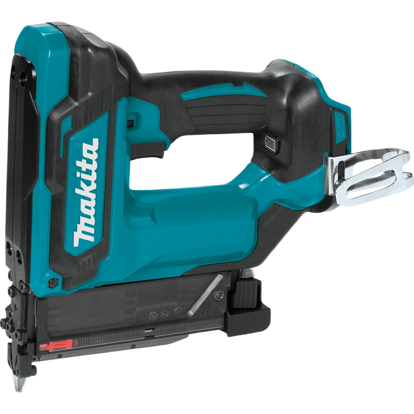 Cordless teal and black pin nailer designed for 23-gauge nails in home improvement and tool use
