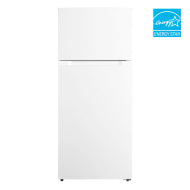 White top freezer refrigerator with adjustable shelves and ENERGY STAR certification in kitchen appliances collection