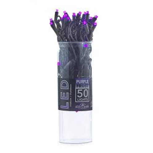 Compact set of 50 purple frost LED wire lights in clear container, ideal for festive décor under $50 collections
