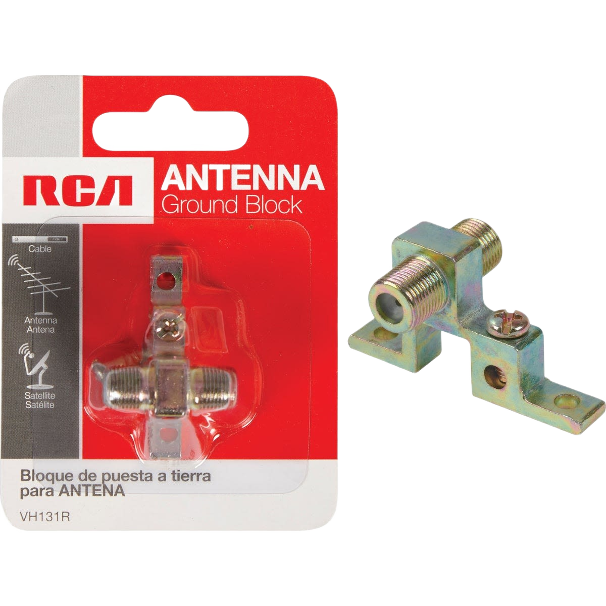 Metal coaxial grounding block with mounting bracket for electrical use in home improvement and under $50 collections