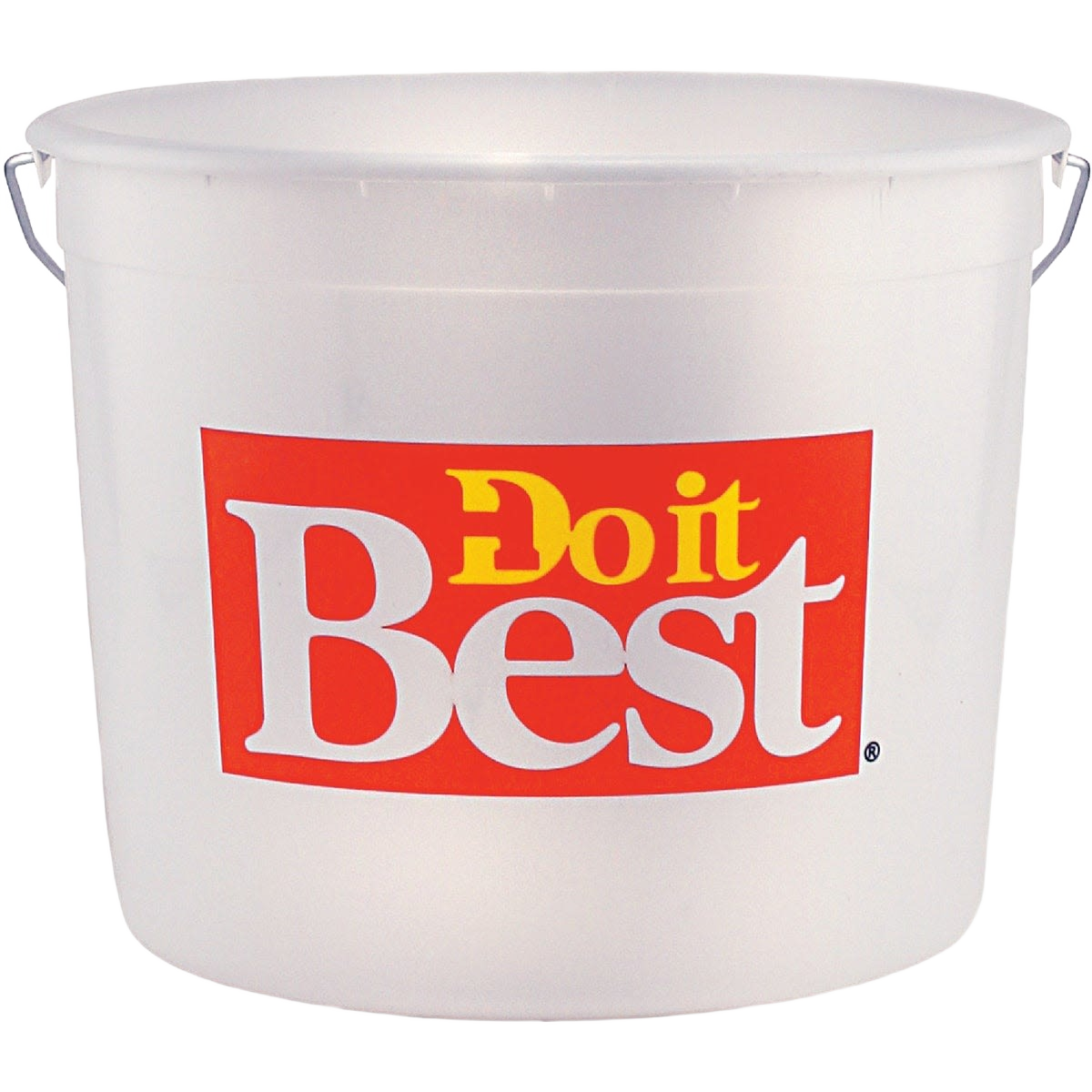 White plastic paint pail with reinforced rims and handles, suitable for paint and home improvement supplies under $50 collection