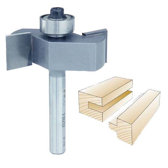 Carbide-tipped slotting and rabbeting bit with pilot bearing for precision woodworking and home improvement tasks
