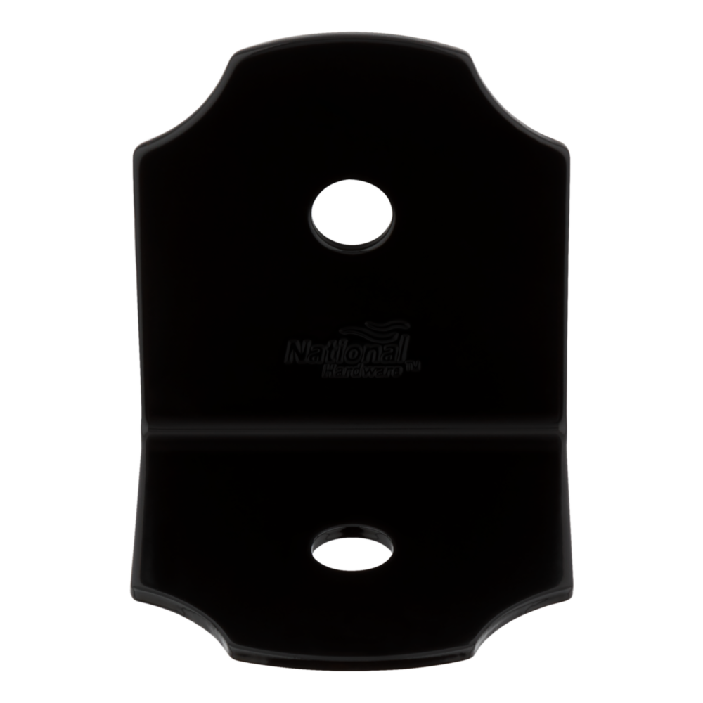 Black powder-coated decorative 3-inch heavy angle bracket with pre-drilled holes for building hardware projects under $50