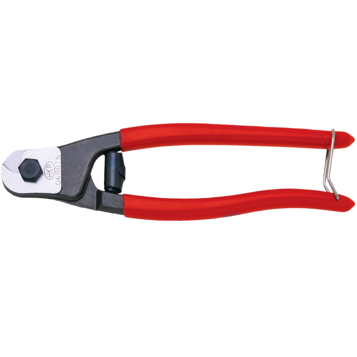 Cable cutter with red grip handles designed for clean cuts in home improvement and electrical wiring tasks