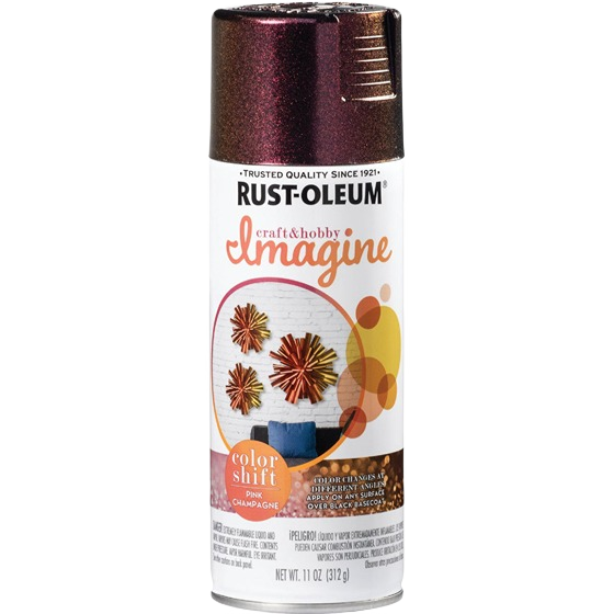 Rust-Oleum spray paint with pink champagne color shift finish for home improvement and craft projects under $50