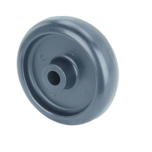 Durable black wheel with smooth surface and central hub for seamless fit in home improvement tools and equipment