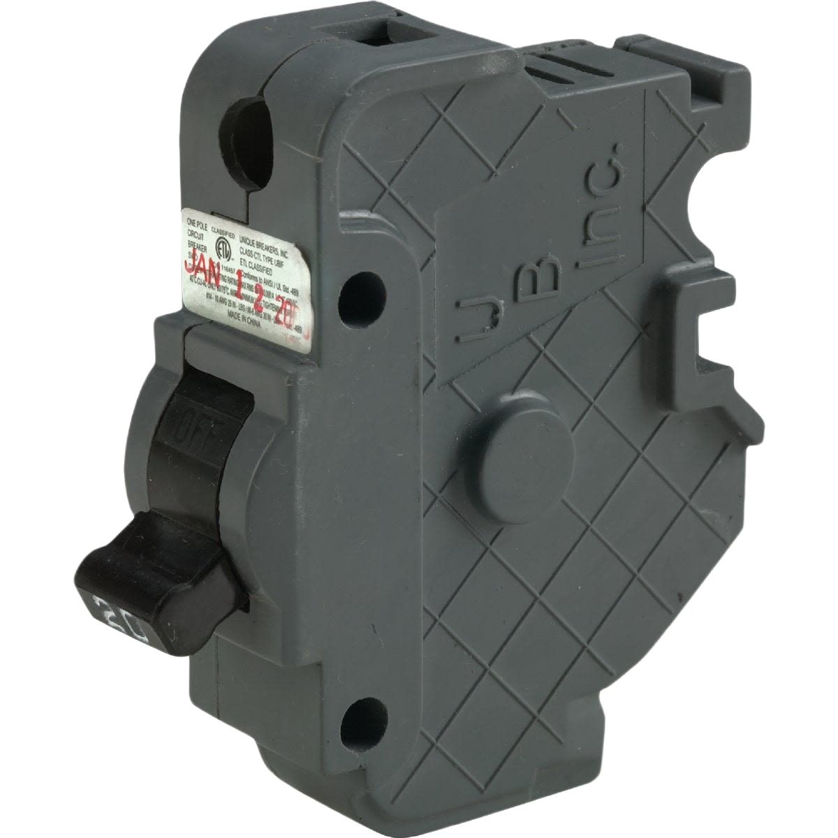 Gray 20 amp single-pole circuit breaker for Federal Pacific load centers in electrical breakers and home improvement collection