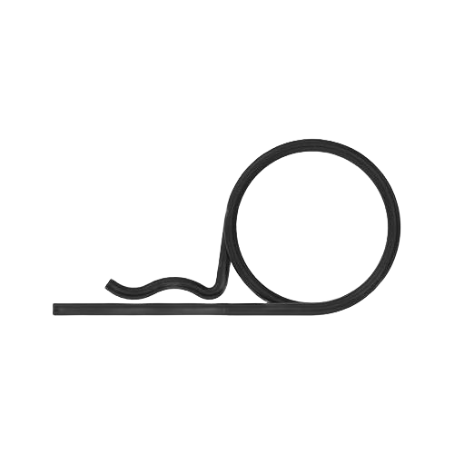 Coiled black spring locking pin for John Deere hardware, ideal for parts and lubricants in home improvement tools collection