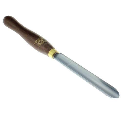 Woodworking spindle gouge with forged high-speed steel blade and wooden handle, part of Crown Tools collection under $100