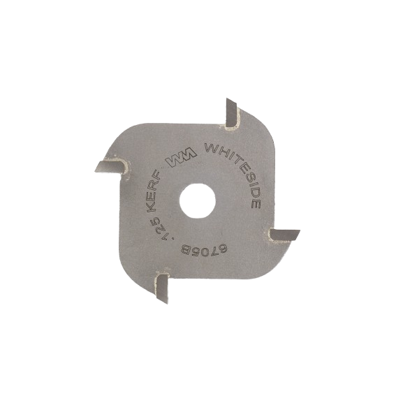 Carbide-tipped 4-wing slotting cutter with 1/8 inch diameter for precise woodworking in tool accessories and drill bits collections
