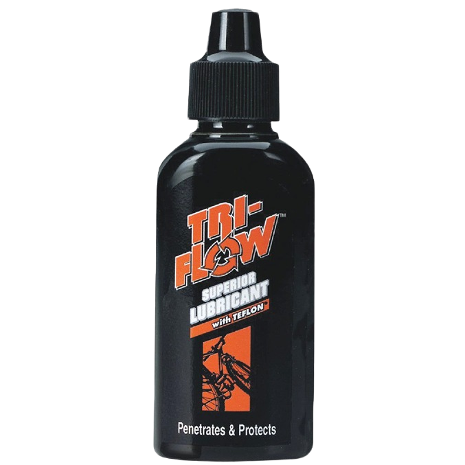 Black squeeze bottle of multi-purpose lubricant with orange and white logo for tools and home use