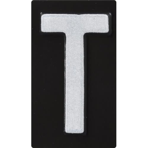 White and black reflective aluminum sticker letter T for home improvement and hardware projects under $50 collection