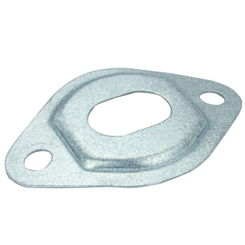 Galvanized metal finger guide cap with mounting holes for agricultural equipment and home improvement tools