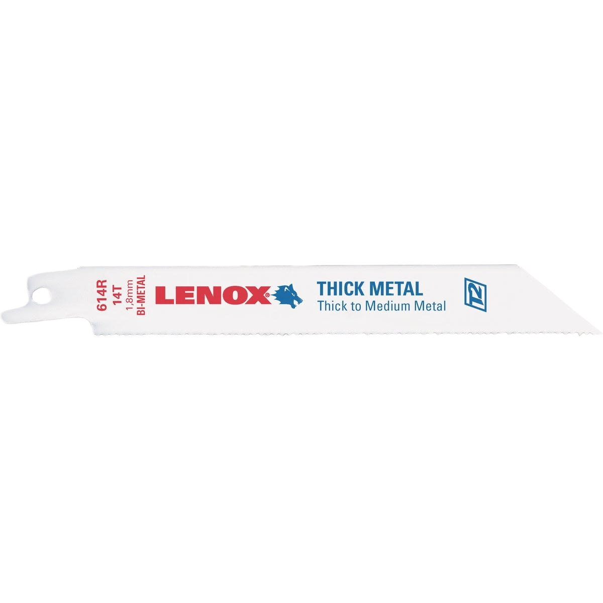 Lenox reciprocating saw blade for thick to medium metal cutting in power tool and saw accessories collections.