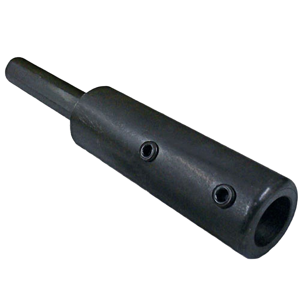 Black metal tool handle adapter with secure screw holes for home improvement and tools use