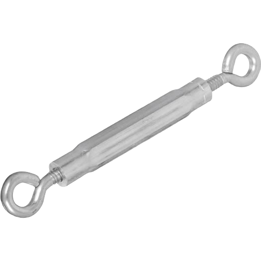 Zinc eye and eye turnbuckle with hex body for adjustable tensioning in hardware and fasteners collection under $50
