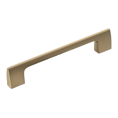 Golden champagne finish cabinet pull with clean lines for hardware and furniture accessories in home improvement.