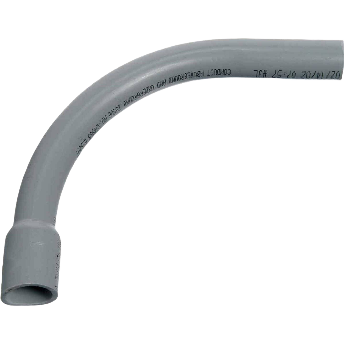 Gray 1-1/4 inch Schedule 40 PVC conduit elbow for electrical conduit fittings in home improvement projects