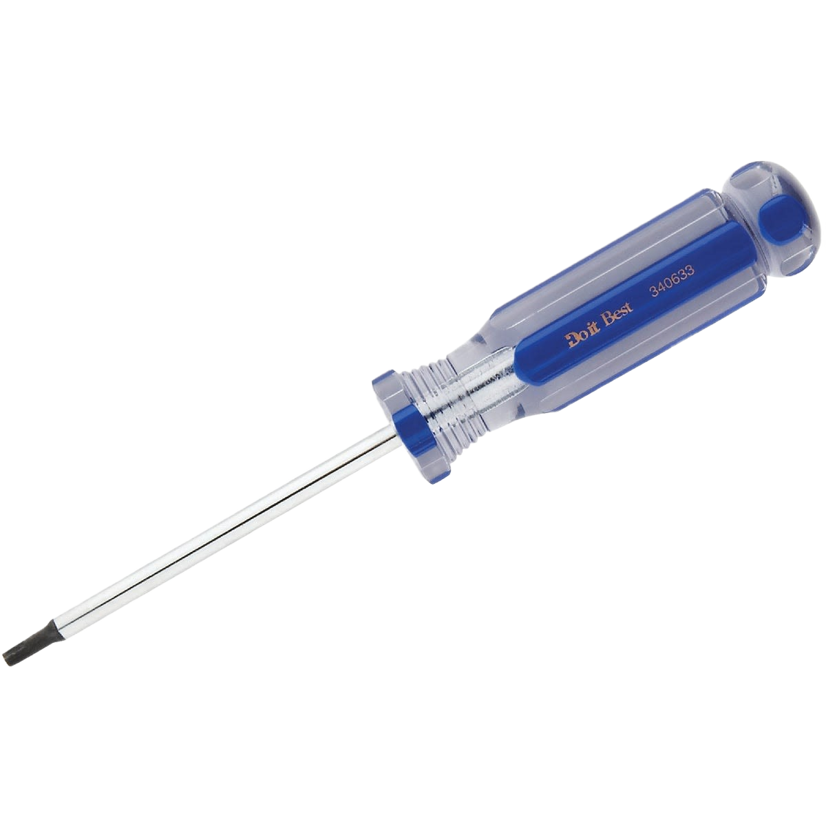 Blue-handled Torx screwdriver with size 25 tip designed for precision tasks in tools and home improvement projects