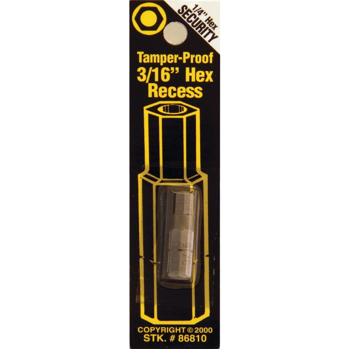 Tamper-proof 3/16 inch hex security bit for power tool accessories in home improvement under $50 collection