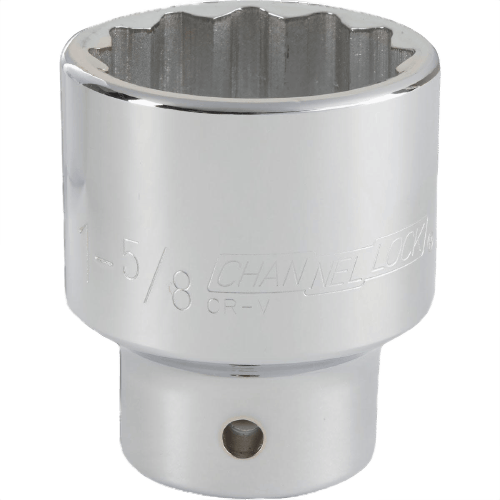 Chrome-finished shallow socket with 12-point design, suitable for hand tools and woodworking projects under $50 collection.