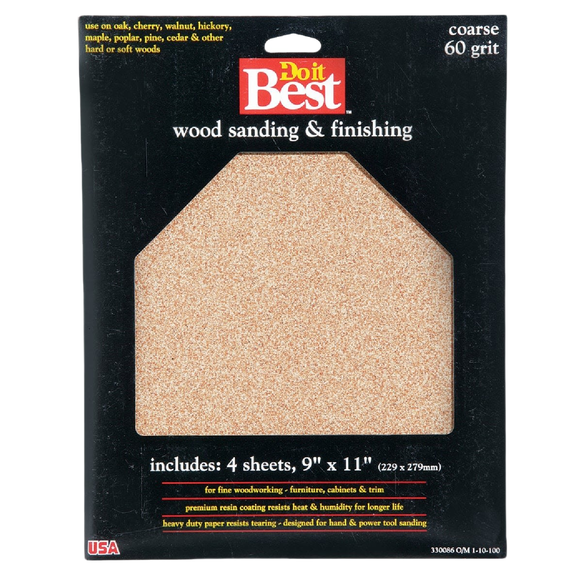 Pack of coarse 60 grit sandpaper sheets for wood sanding and finishing in sandpaper and home improvement collections